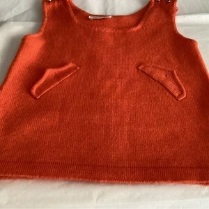 VINTAGE 1960s Hudson’s 12 M-Toddler orange wool girls jumper.